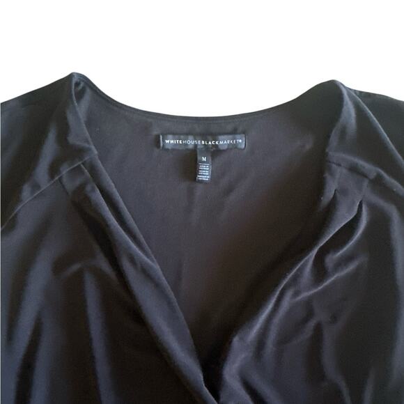 White House Black Market Faux Wrap V-Neck Sleeveless Top Blouse Size M - Picture 4 of 6